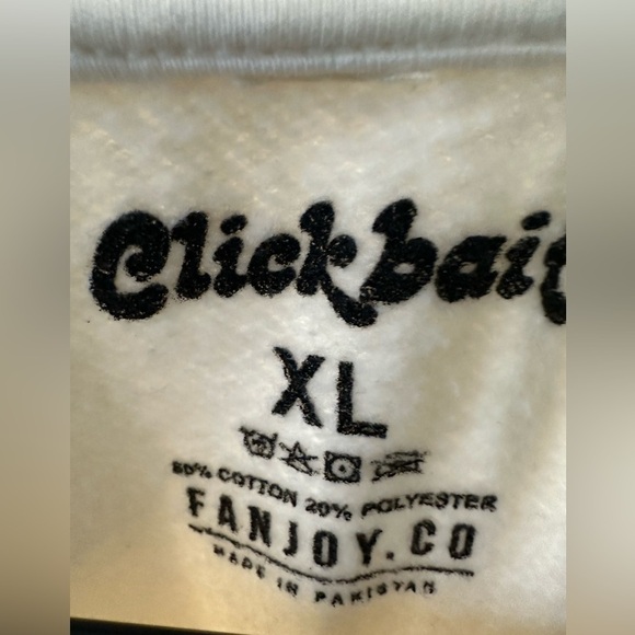 David Dobrik Fanjoy Clickbait Sweatshirt White Adult XL Oversized EUC - Picture 5 of 5